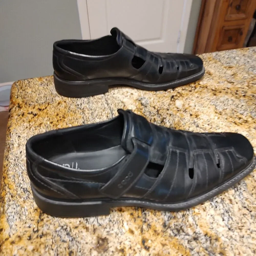ECCO Mens Abel Black Monk Strap Weave Oxford Dress Shoe 601314 EUR 47 US 13-13.5 - Picture 5 of 12
